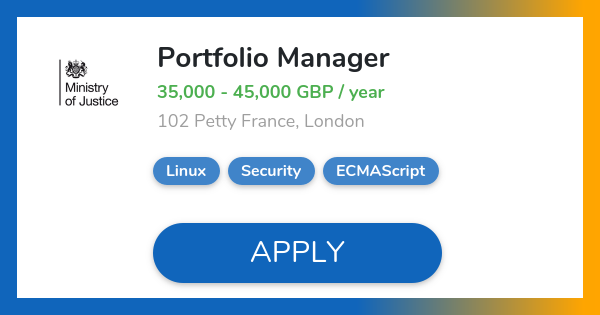 Portfolio Manager Job In London Ministry Of Justice