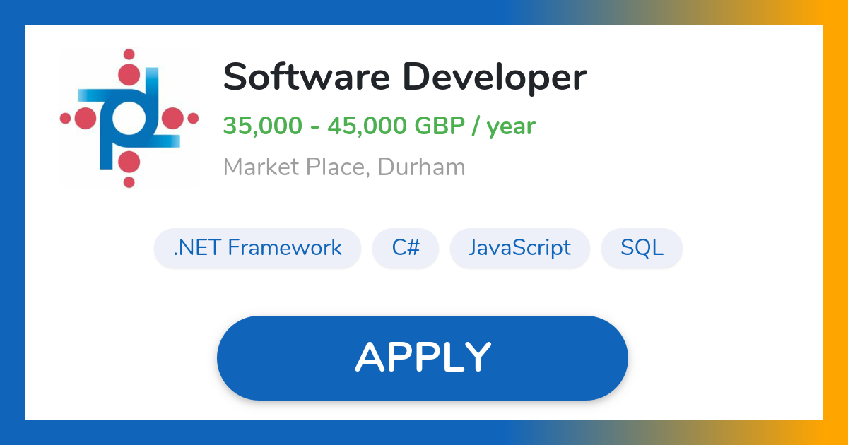 Software Developer Job in Durham Pin Point Recruitment