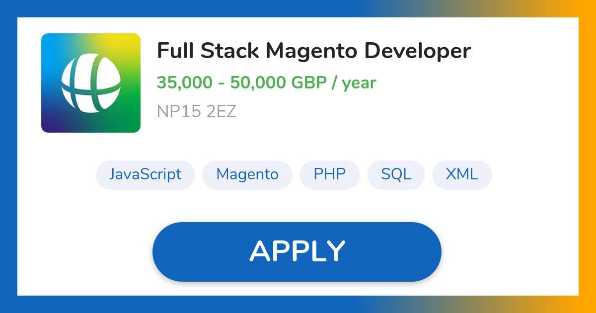 Full Stack Magento Developer Job in Cardiff Hunter Selection Ltd
